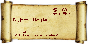 Bujtor Mátyás névjegykártya