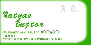 matyas bujtor business card